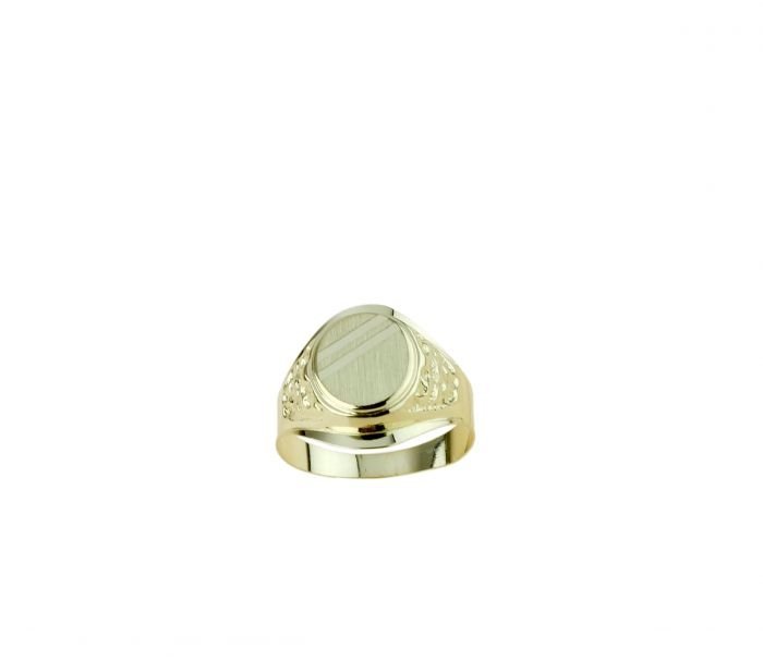 Anello Uomo 10kt Oro Giallo Con 5 Diamanti Tondi Naturali 0.52 Ct - Fede Nuziale