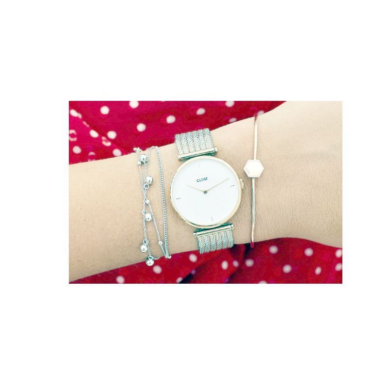 Orologio donna Triomphe Rose Gold Bicolour Mesh (Cluse) - CL61003