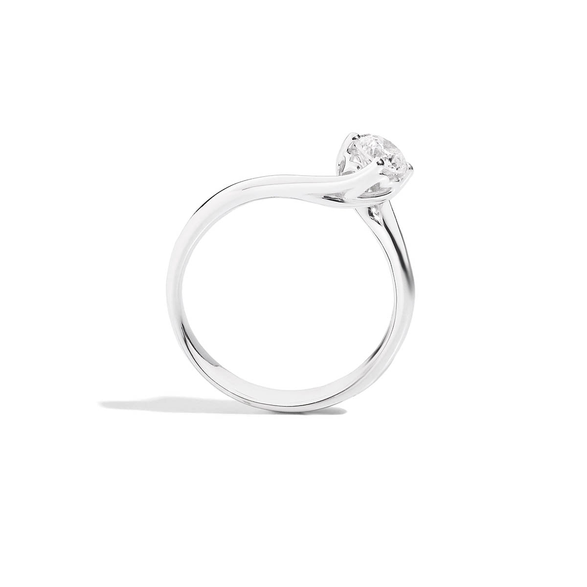 Anello solitario Vanentin oro bianco e diamante - Anniversary six | Recarlo