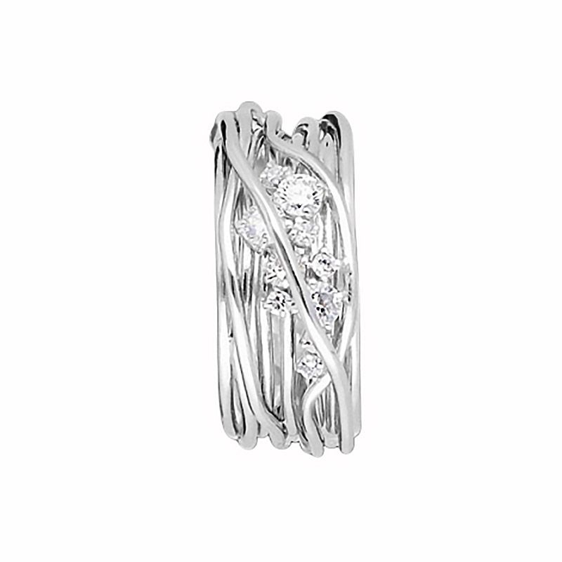 Anello donna oro bianco e diamanti 10 fili | Filodellavita