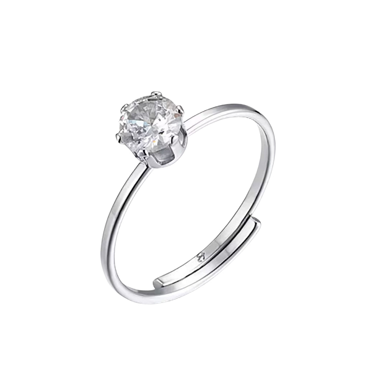 Anello solitario regolabile in argento con scatola San Valentino