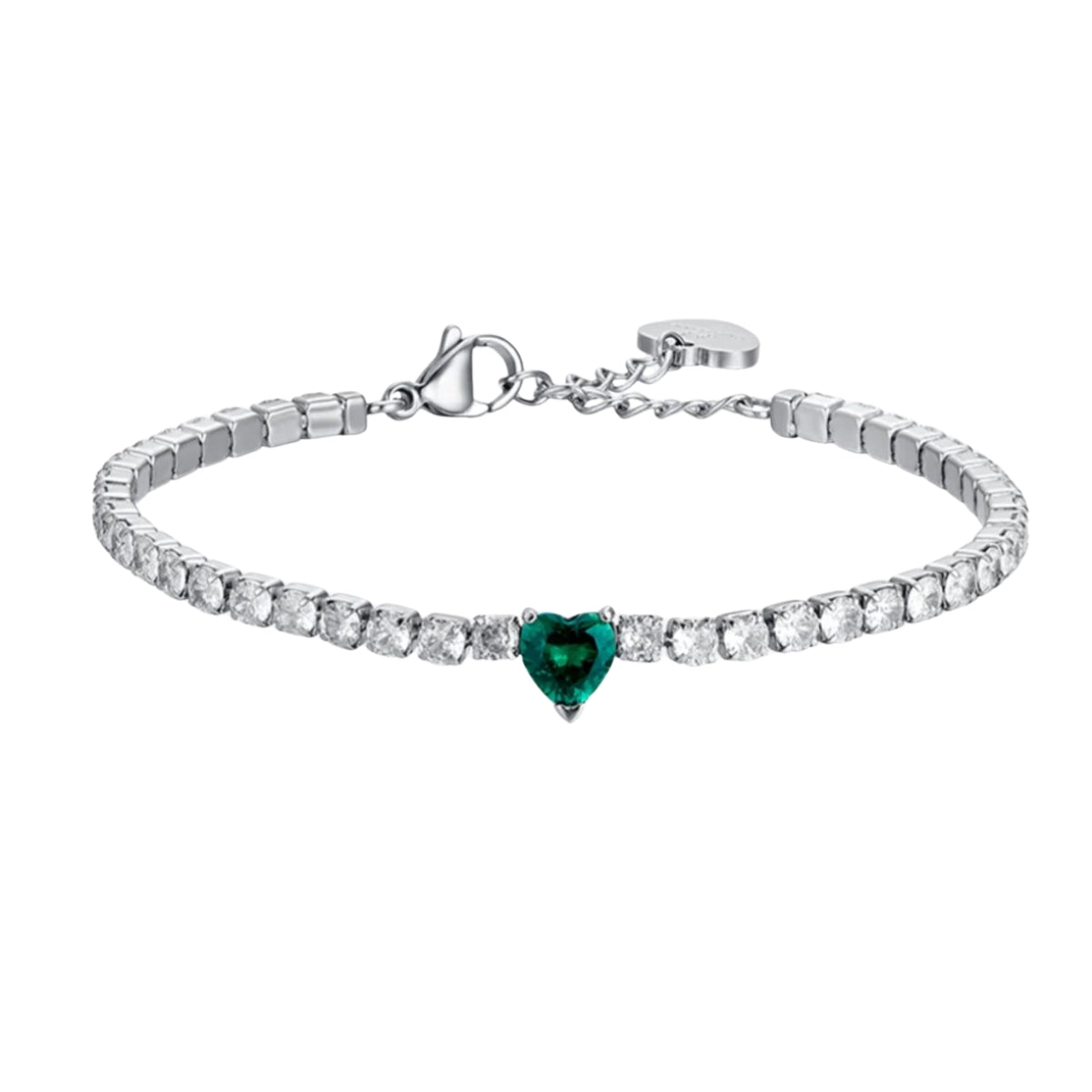 Bracciale tennis con scatola cuore