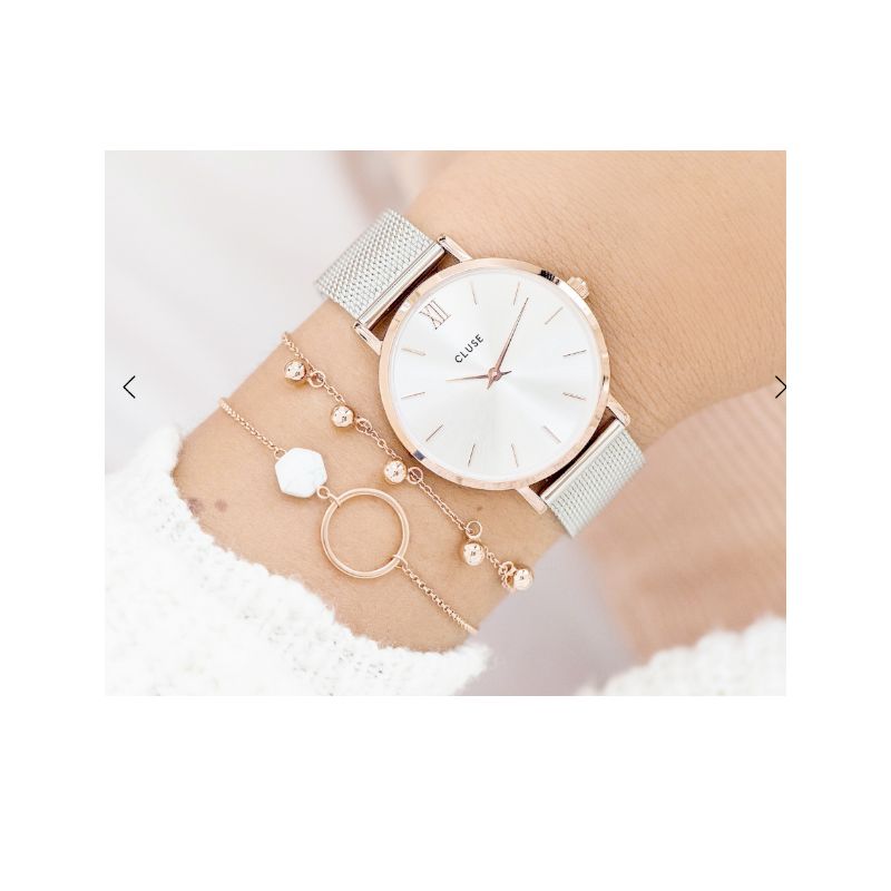 Orologio donna Minuit Mesh Rose Gold Silver/Silver (cluse) - CW0101203004