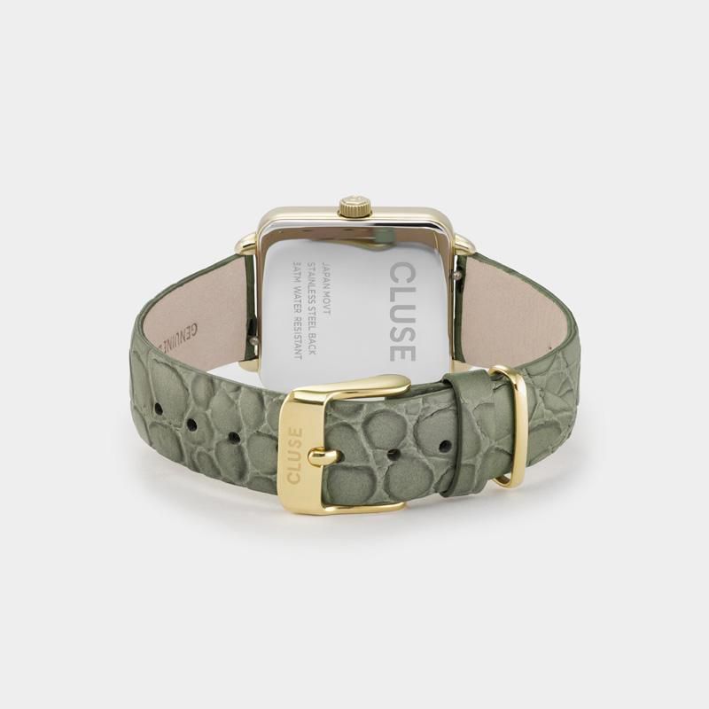 Orologio "La Tétragone Gold White/Green Alligator" (Cluse) - CL60016
