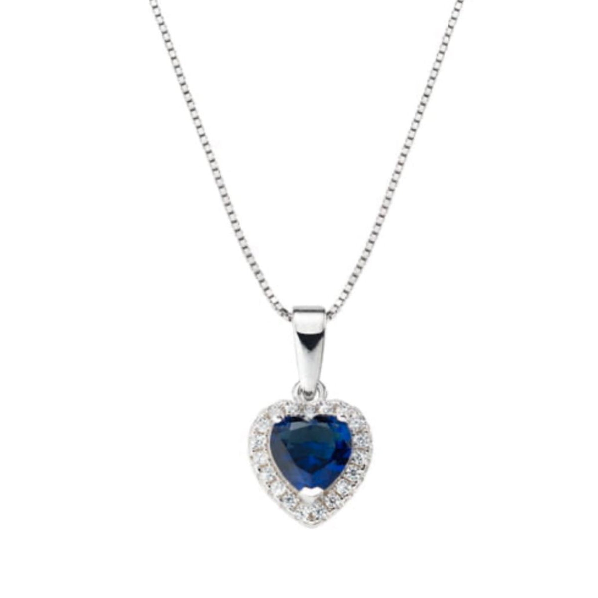Collana cuore in argento con scatola cuore