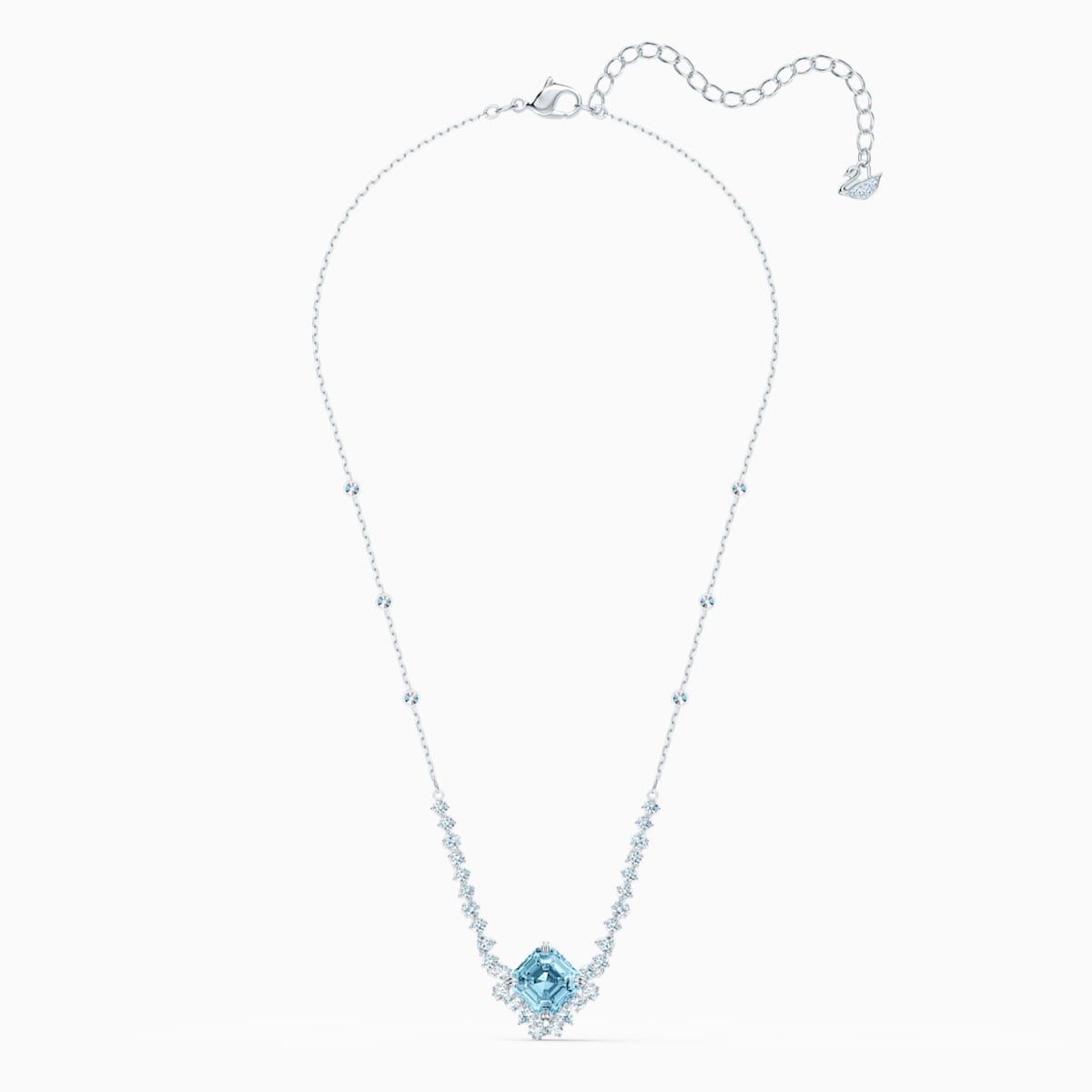 COLLANA SPARKLING, TURCHESE, PLACCATO RODIO