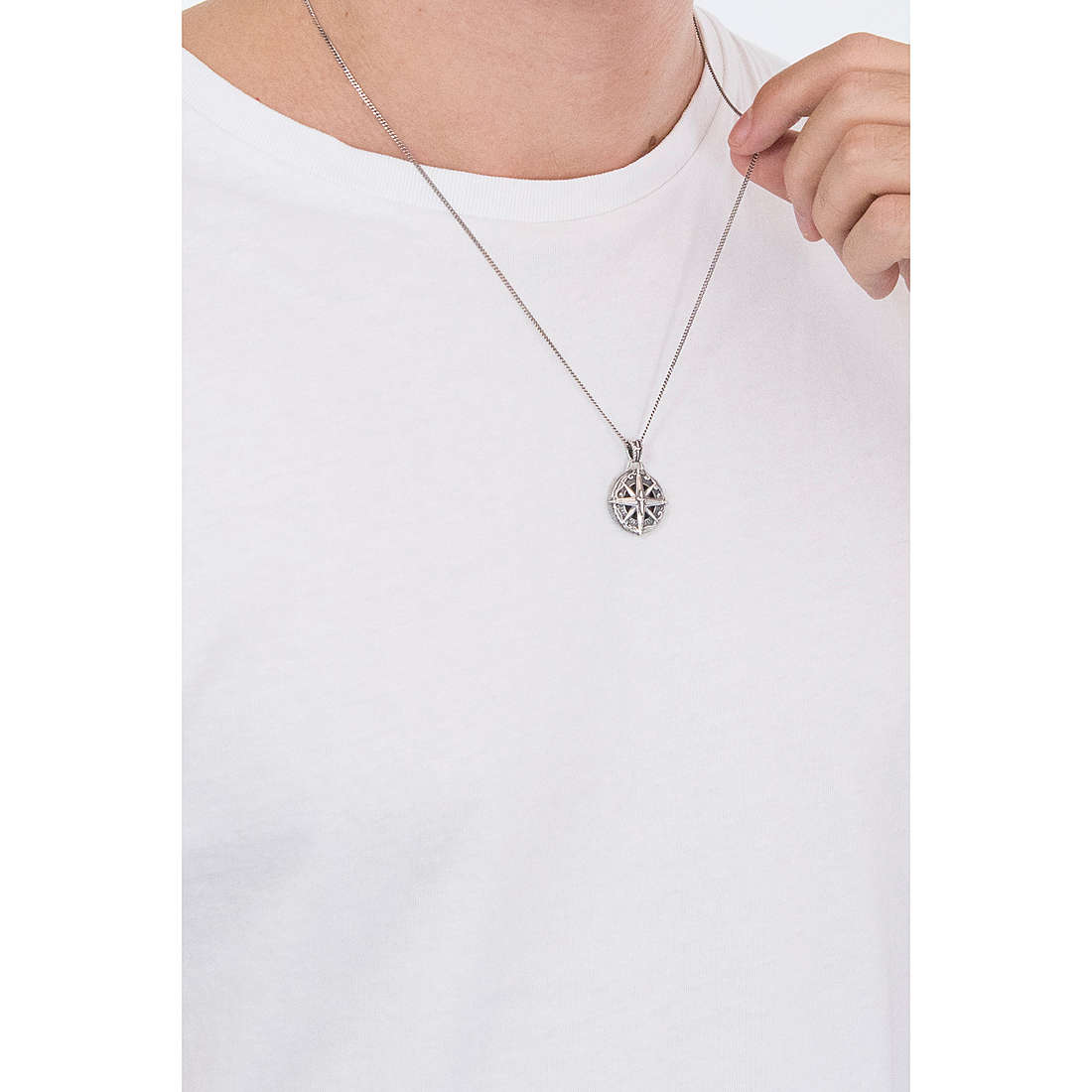 collana uomo gioielli Cesare Paciotti Silver Compass