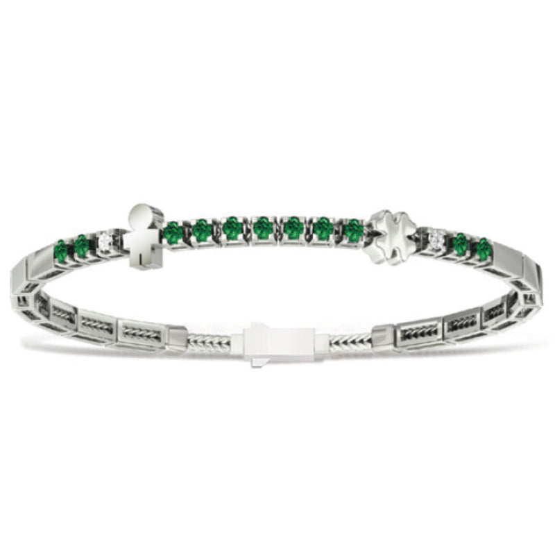 Elemento fantasia quadrifoglio in oro bianco ELEMENTS (DonnaOro) - DCHF3316