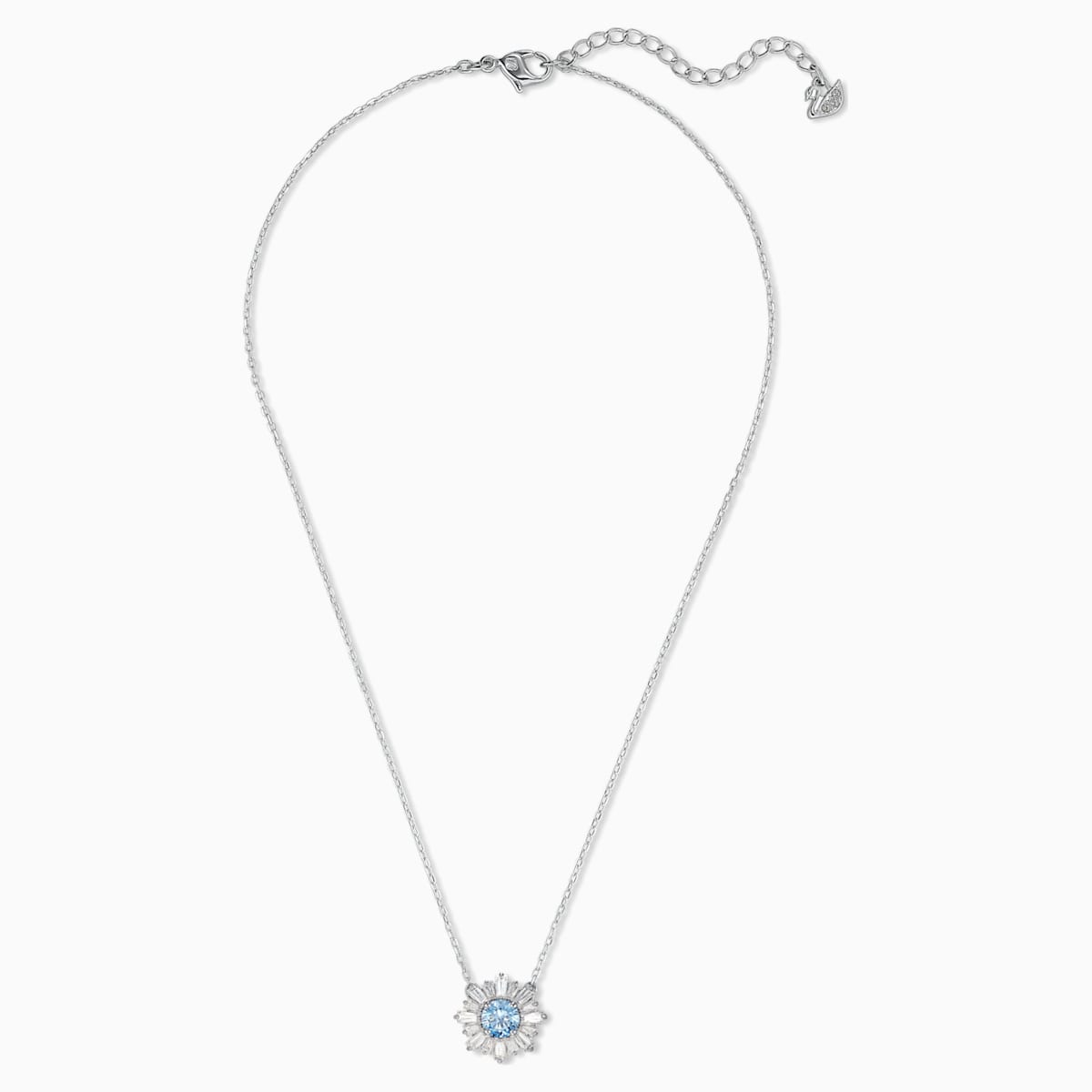 PENDENTE SUNSHINE, AZZURRO, PLACCATO RODIO