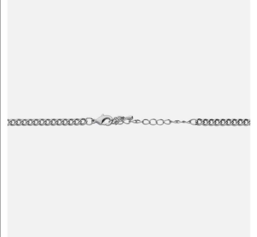 Girocollo foulard con strass in metallo rodiato color argento