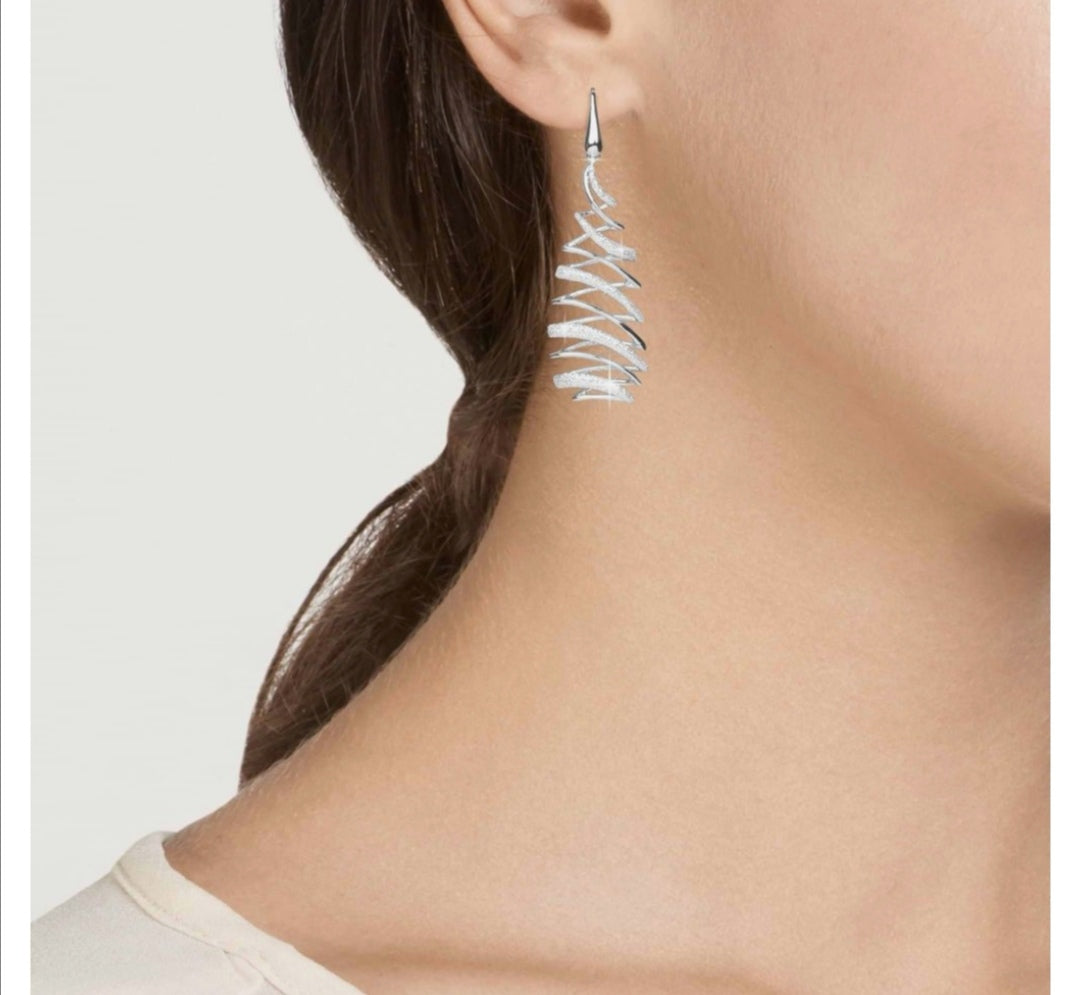 Orecchini in ottone rodiato e glitter