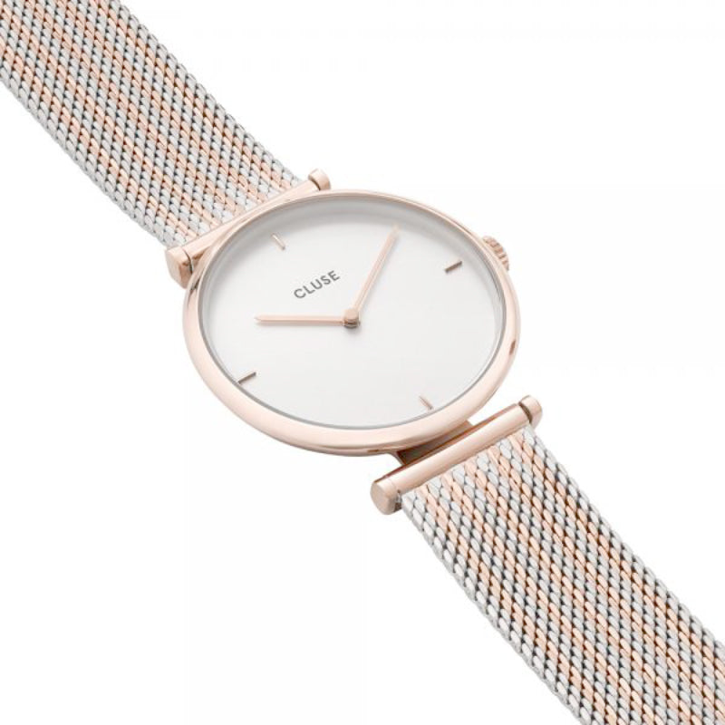 Orologio "Triomphe Rose Gold Bicolour Mesh" (Cluse) - CL61003