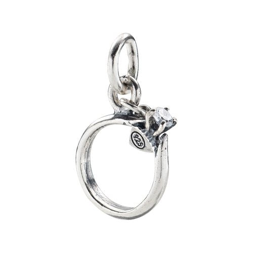 Charm Anello Solitario Zircone Amen