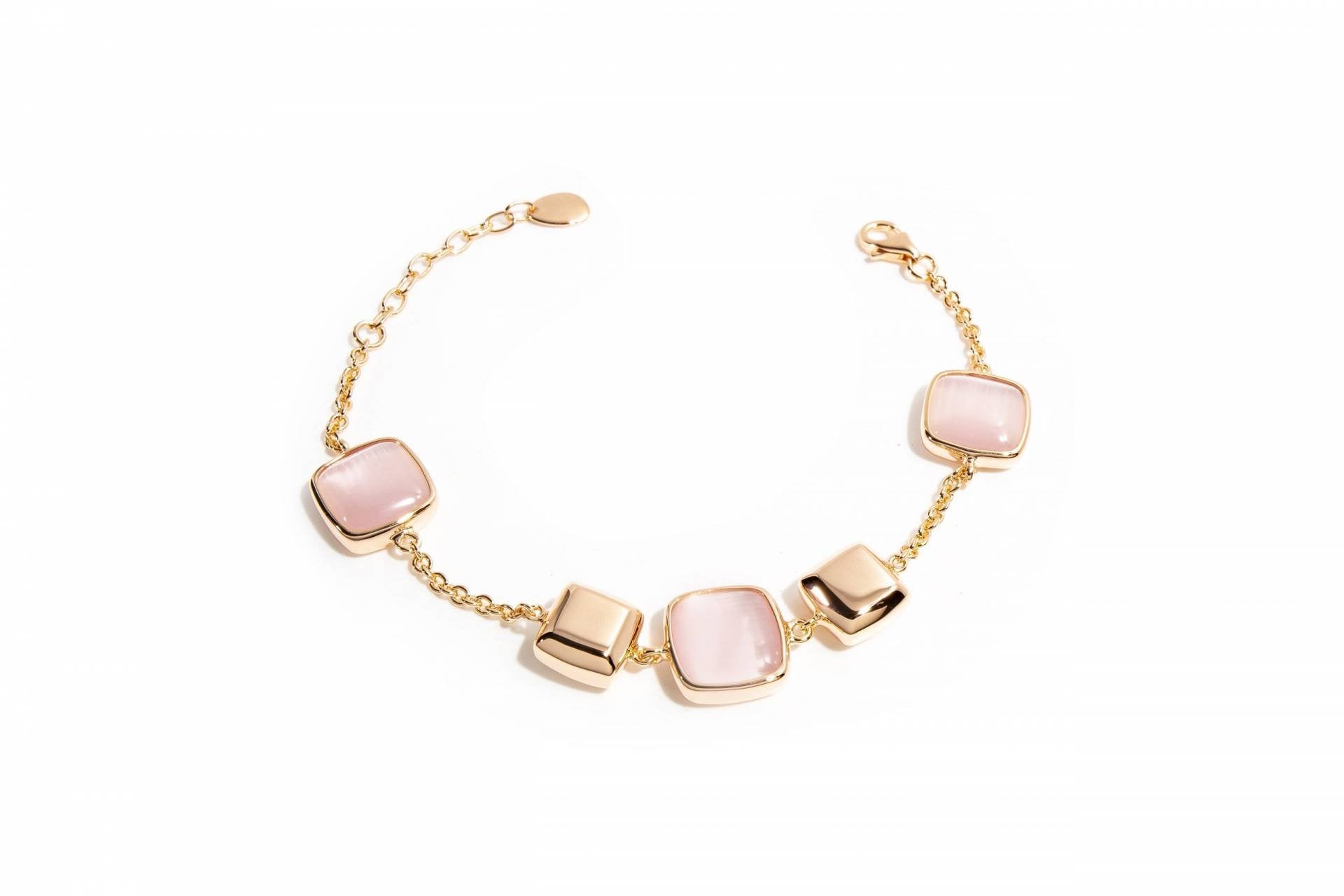 Bracciale Argento Madí con Quarzi Rosa