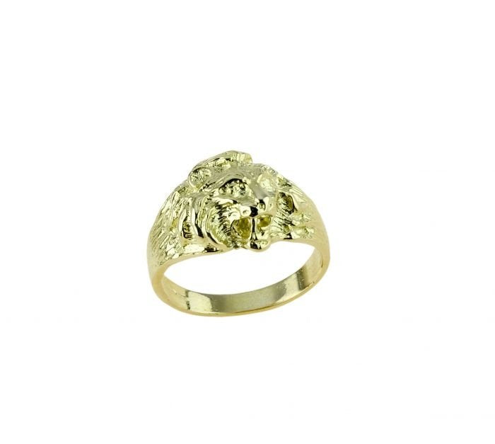 Anello testa di leone  uomo oro giallo 18kt