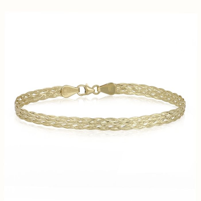 Bracciale treccia oro giallo 18kt