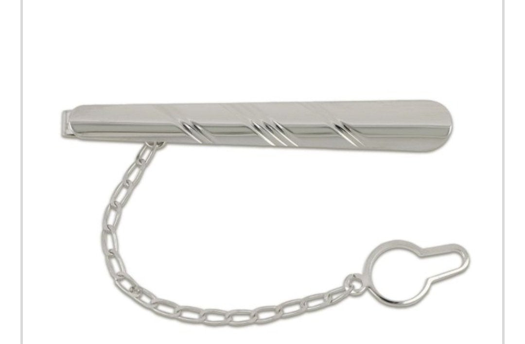 Fermacravatta Uomo oro bianco 18kt