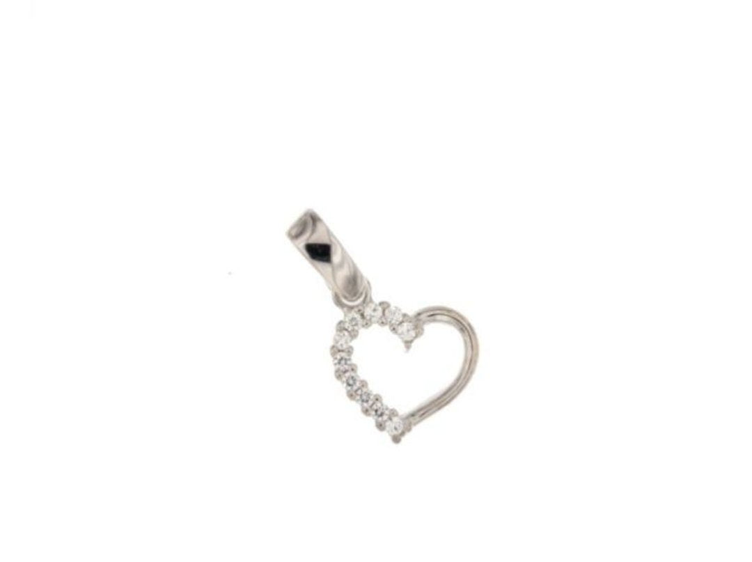 Ciondolo cuore oro bianco 18 Kt
