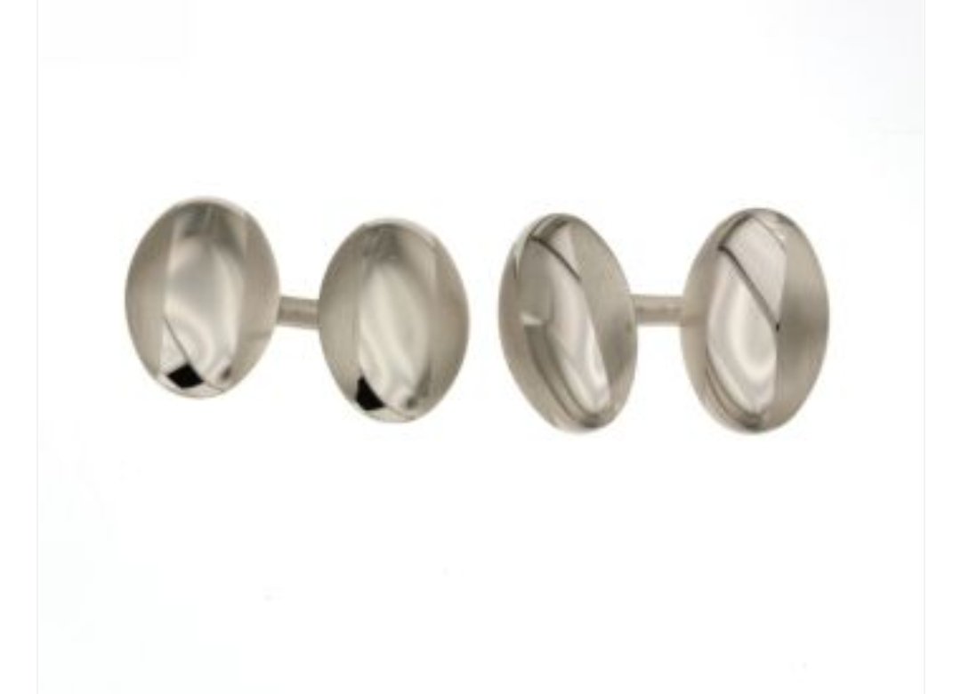 Gemelli a lastra oro bianco 18 Kt