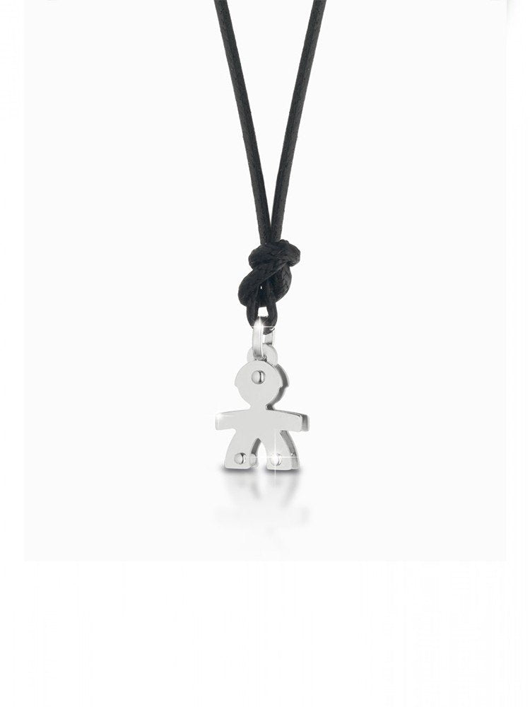 Collana Bimbo Piccola Oro Bianco Con Laccetto Le Bebe'
