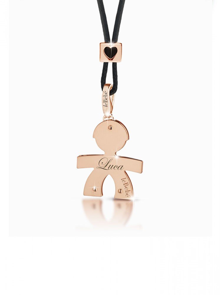 Collana Bimbo Grande Oro Rosa Con Laccetto Le Bebe'