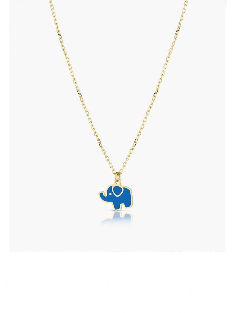 Collana Bambino Con Pendente Elefante Blu Le Bebe'