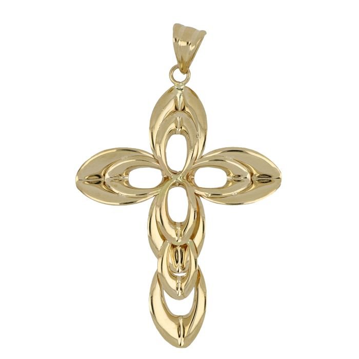 Croce traforata oro giallo 18 kt