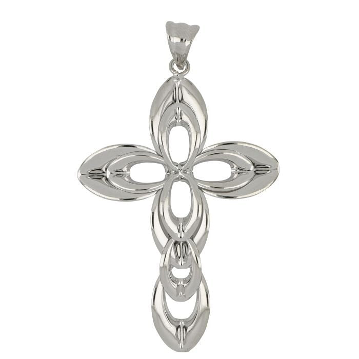 Croce Donna oro bianco 18 Kt