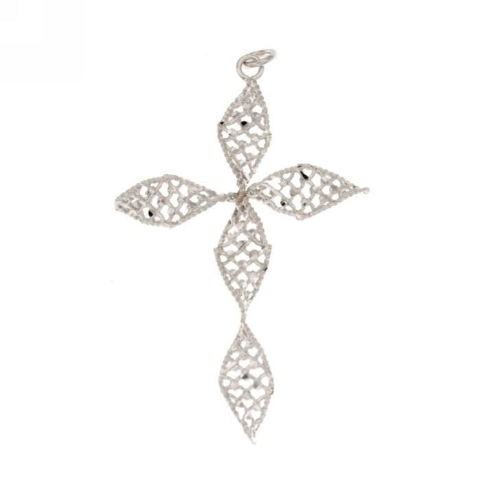 Croce donna oro bianco 18 Kt