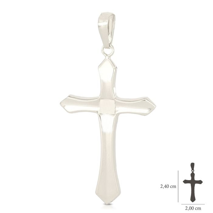 Croce oro bianco 18 Kt