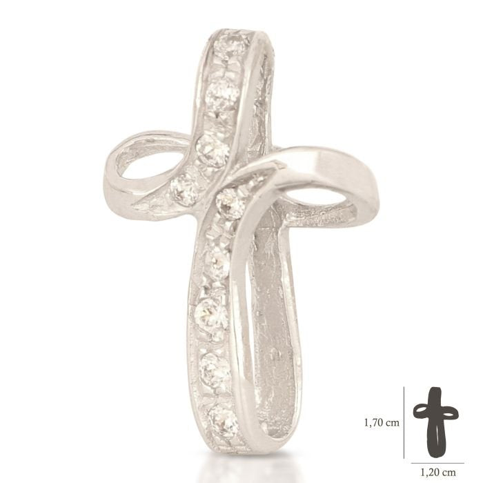 Croce donna oro bianco 18 Kt