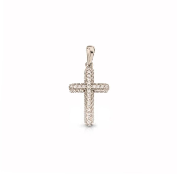 Croce donna oro bianco 18 Kt