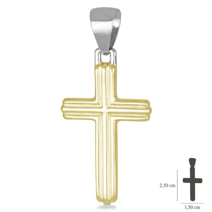 Croce uomo oro giallo 18 kt