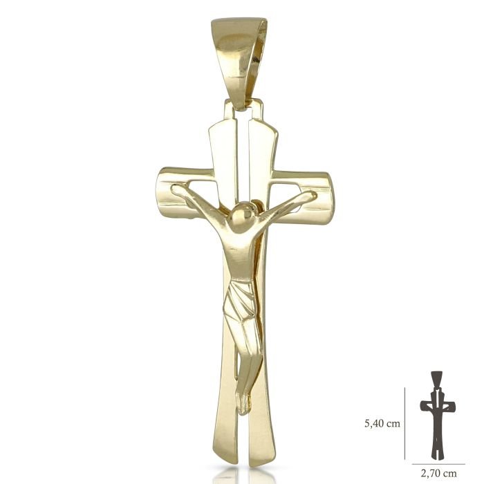 Croce uomo oro giallo 18 kt