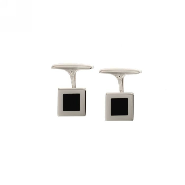 Gemelli/Polsini uomo oro bianco 18 Kt con onice