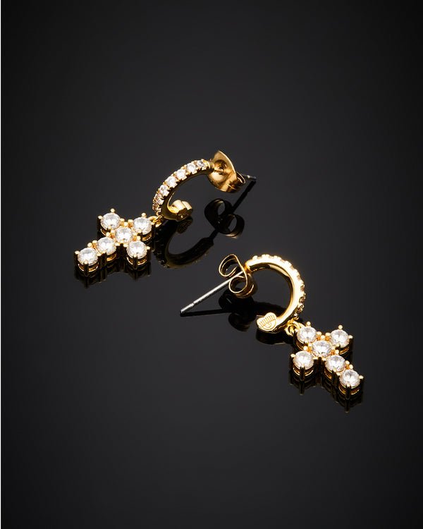 Orecchini con Croce dorato Chiara Ferragni