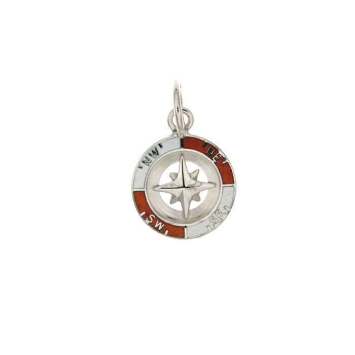 Ciondolo uomo oro bianco 18 Kt rosa dei venti
