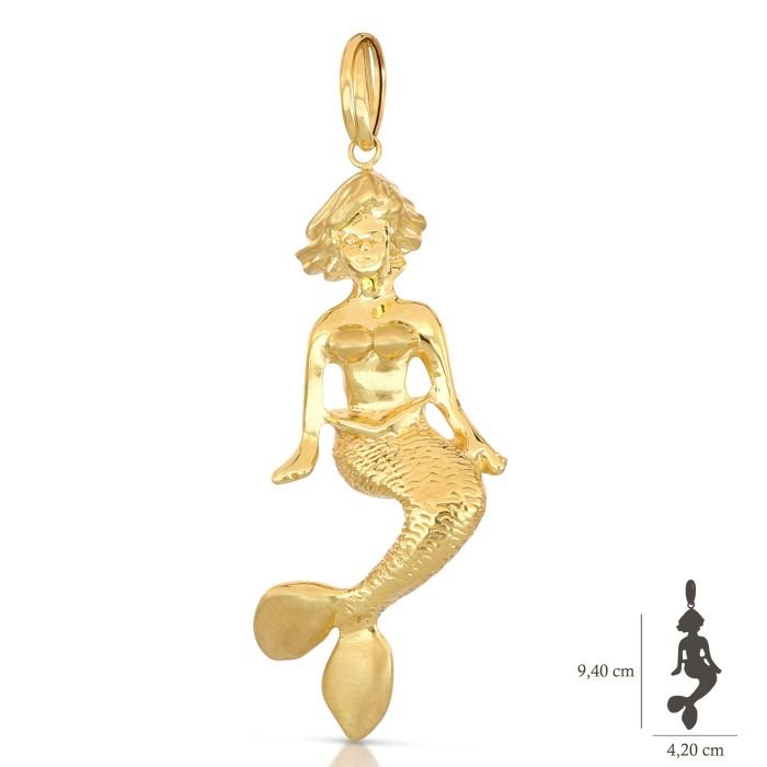 Ciondolo sirena oro giallo 18 kt