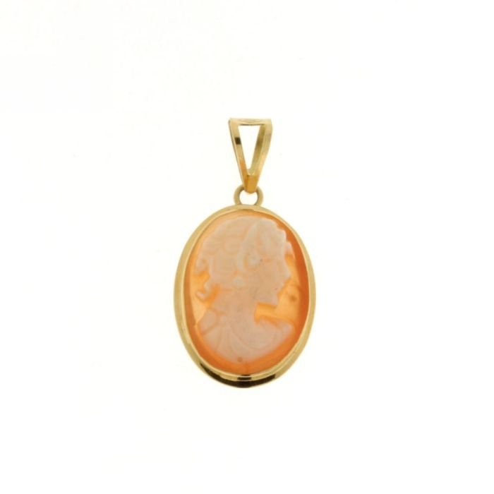 Ciondolo donna con cammeo oro giallo 18 kt