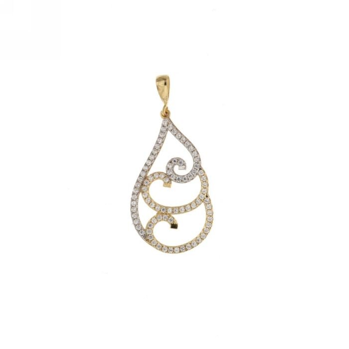 Ciondolo donna oro giallo 18 kt con zaffiri