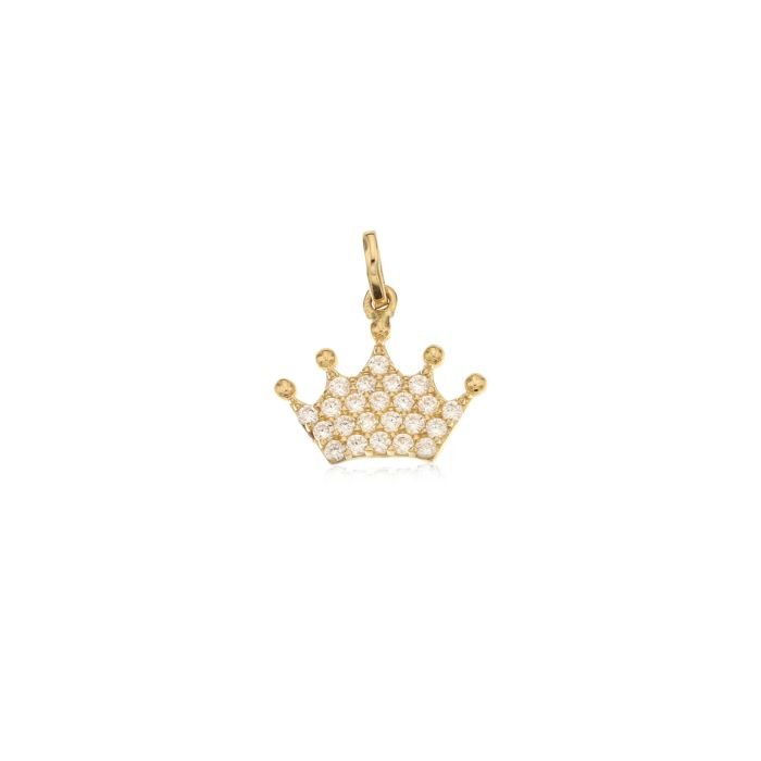 Ciondoli donna corona oro giallo 18 kt con zaffiri