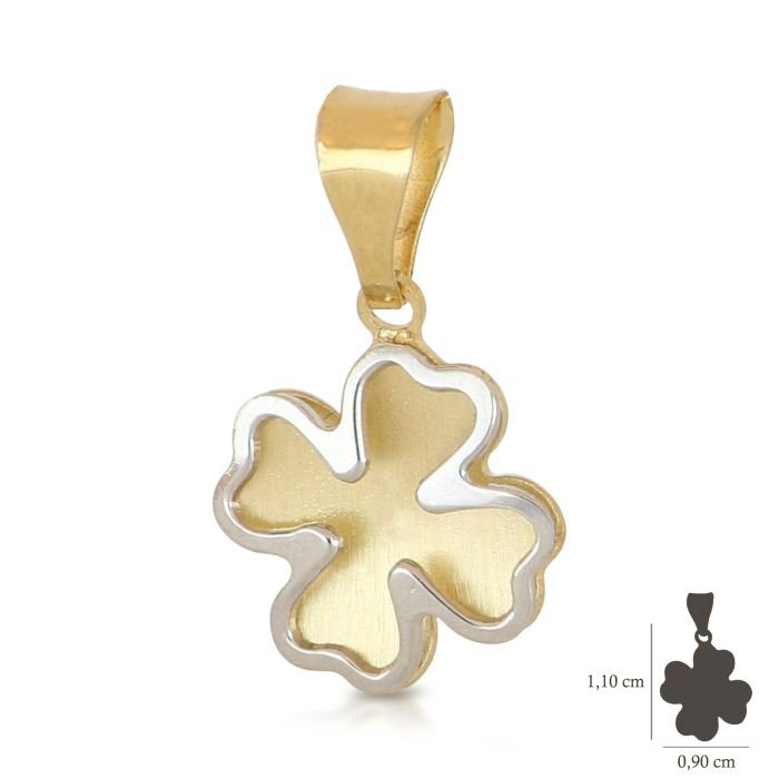Ciondolo Quadrifoglio oro giallo 18 kt