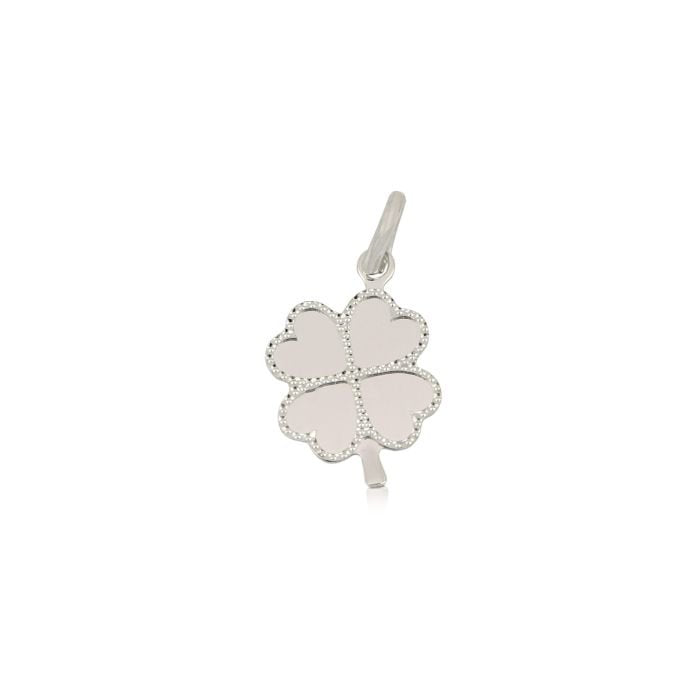 Ciondolo Quadrifoglio oro bianco 18 Kt