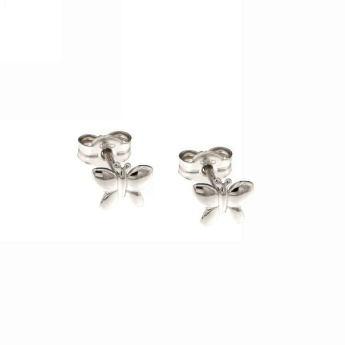 Orecchini donna oro bianco 18 Kt farfalla