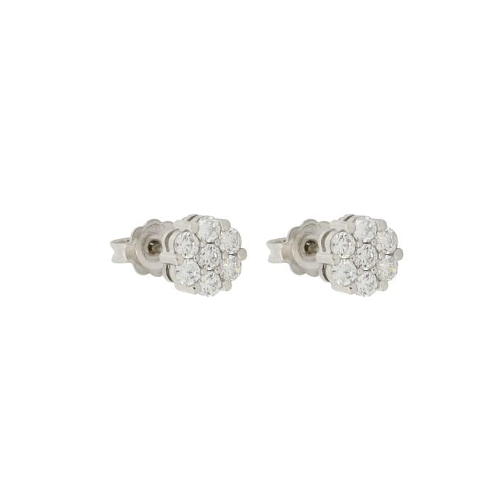 Orecchini donna oro bianco 18 Kt con zaffiri