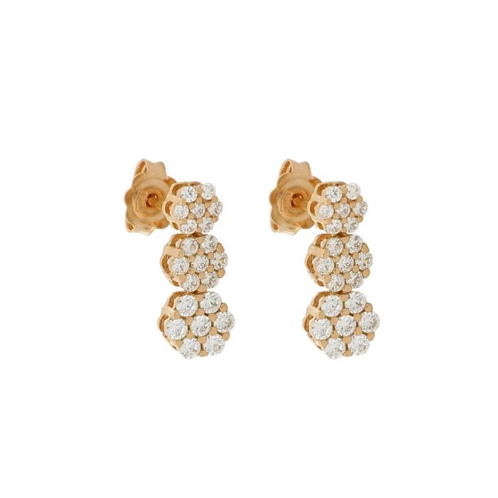 Orecchini donna oro giallo 18 kt con zaffiri