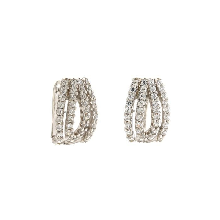 Orecchini donna oro bianco 18 Kt con zaffiri - A Lobo