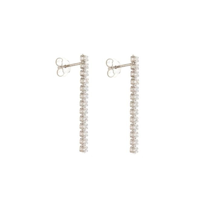 Orecchini donna tennis oro bianco 18 Kt