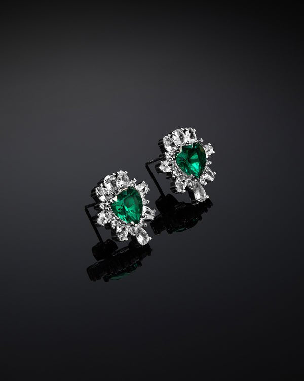 Orecchini Emerald Cuore Con Zirconia Verde Chiara Ferragni