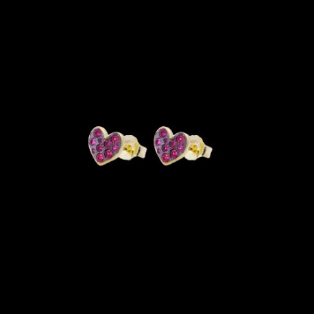 ORECCHINI DONNA STARDUST TEN LOBO CUORI ZIRCONI ROSSI  RUE DES MILLE